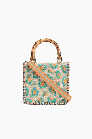 AB23-727 Wild Leopard Bamboo Handle Tote