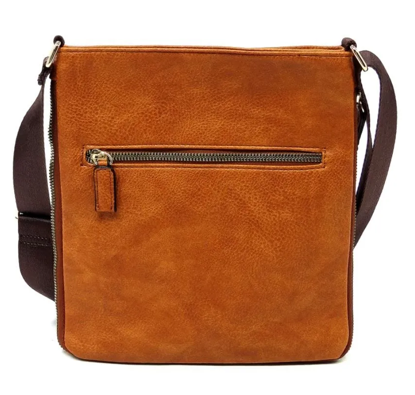 AD1238 Front Zippered Crossbody Bag