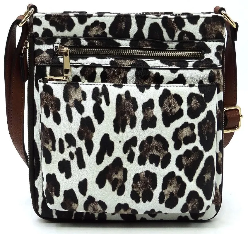 AD1238 Front Zippered Crossbody Bag