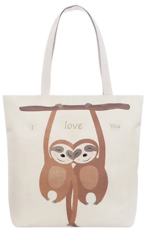 AO816 Monkey Print Tote Canvas Bag