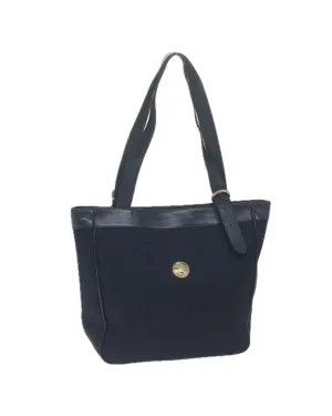 Authentic Burberrys Navy Tote Bag in Classic Nova Check Design