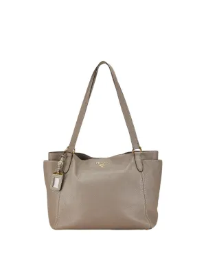 Authentic Grey Leather Tote Bag by Prada