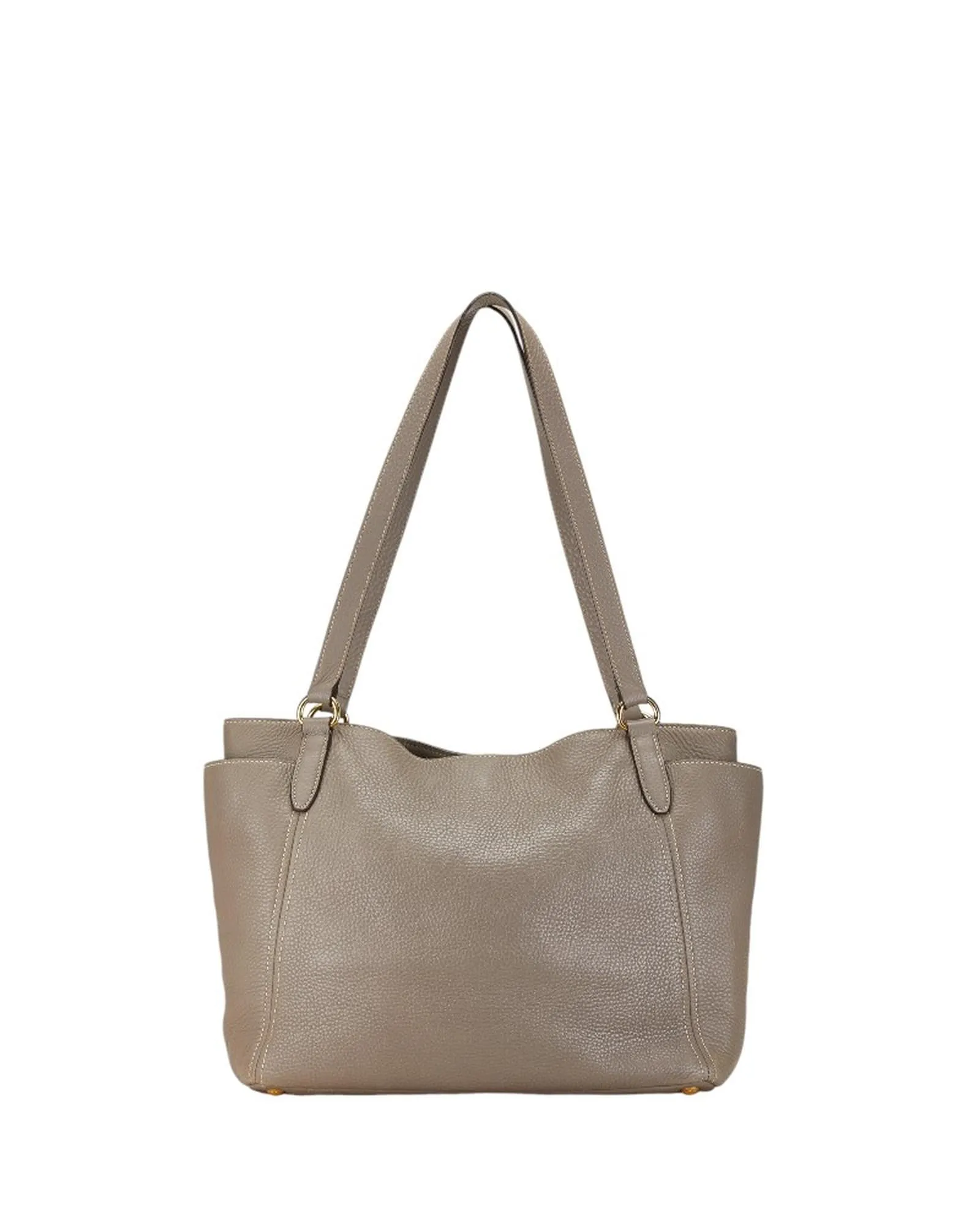 Authentic Grey Leather Tote Bag by Prada