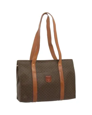 Authentic Macadam Canvas Tote Bag in Brown by Celine