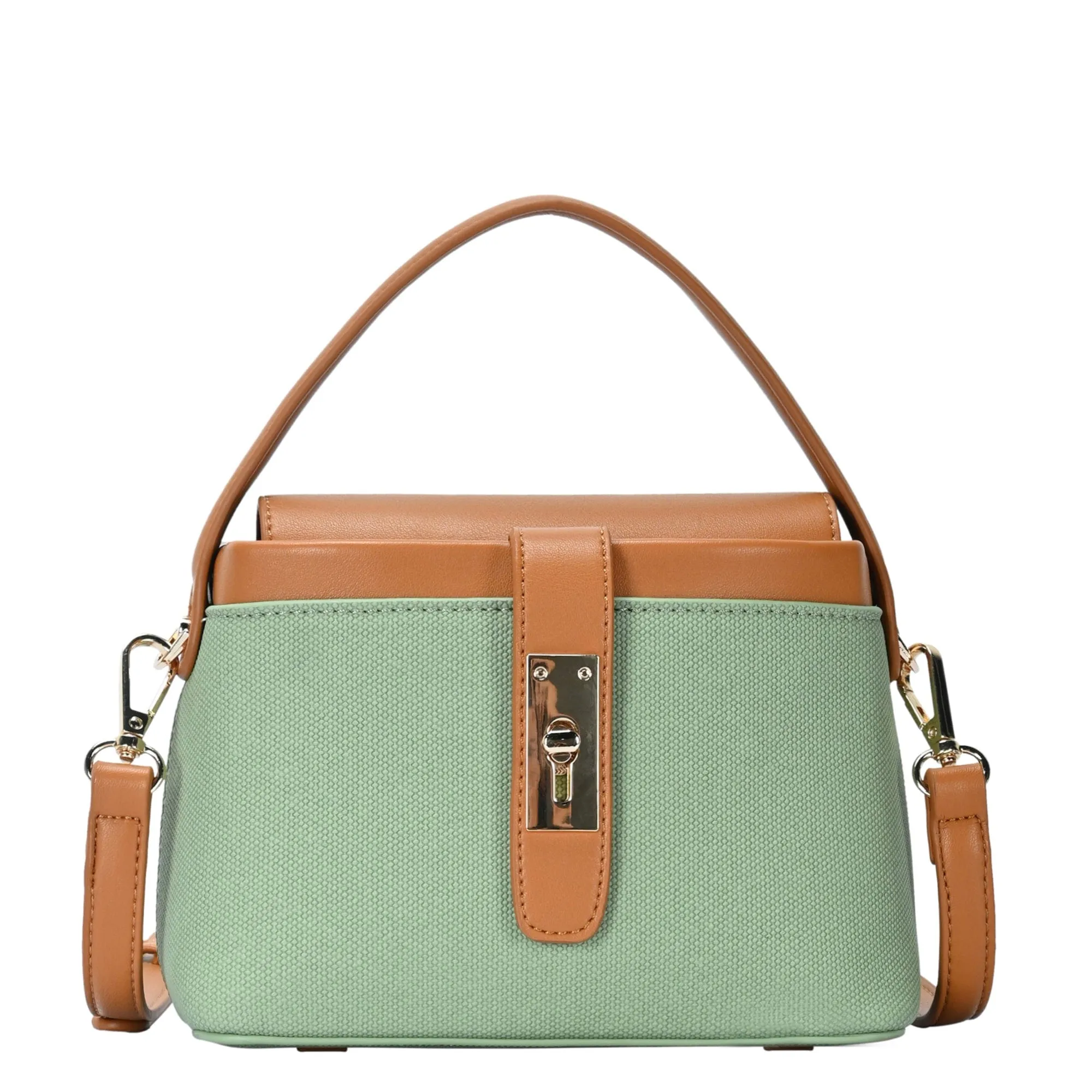 BGW6567 Melanie Twist Lock Satchel/Crossbody Bag