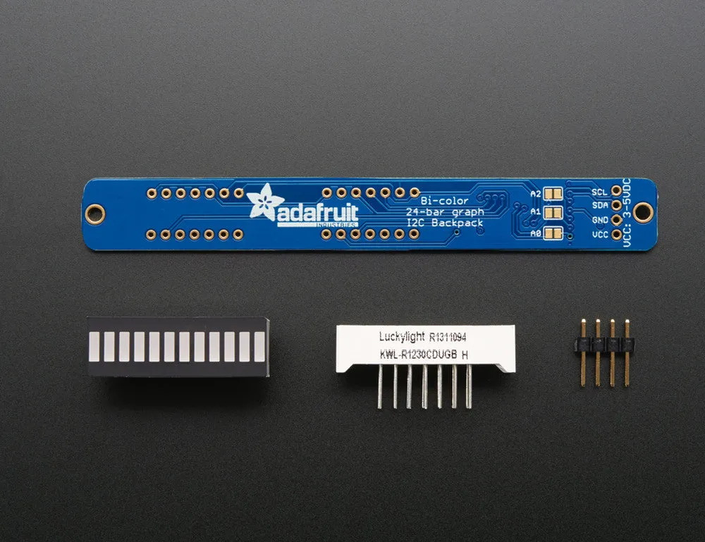 Bi-Color (Red/Green) 24-Bar Bargraph w/I2C Backpack Kit