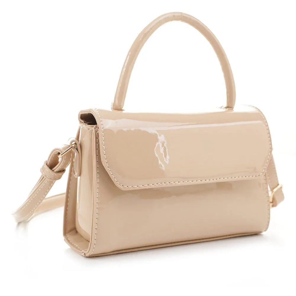 BJ6308PE Micro Paten Leather  Top Handle Crossbody