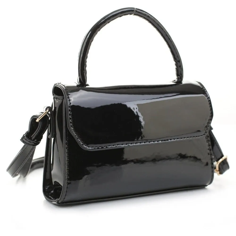 BJ6308PE Micro Paten Leather  Top Handle Crossbody