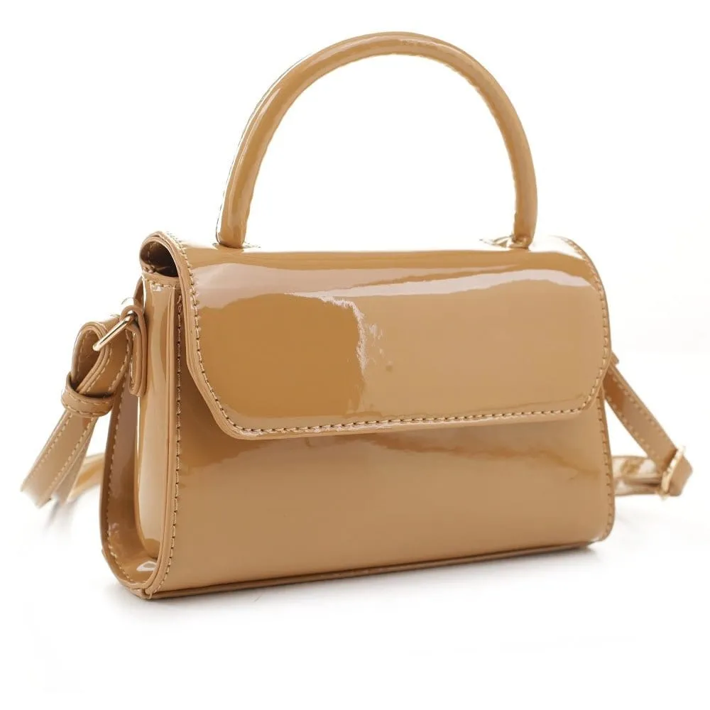 BJ6308PE Micro Paten Leather  Top Handle Crossbody