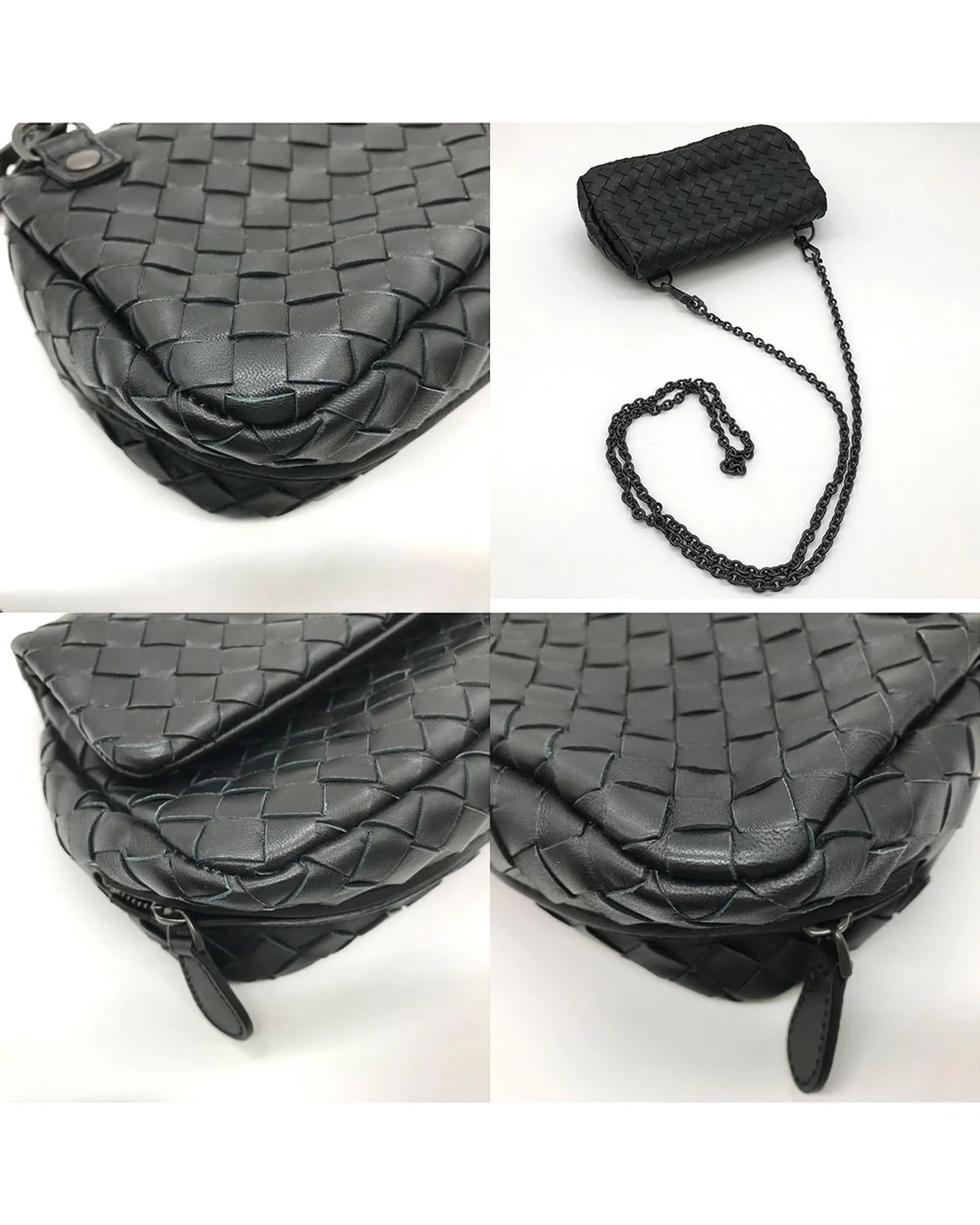 Black Leather Crossbody Shoulder Bag - Great Condition