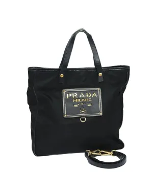 Black Nylon 2-Way Tote Bag by Prada