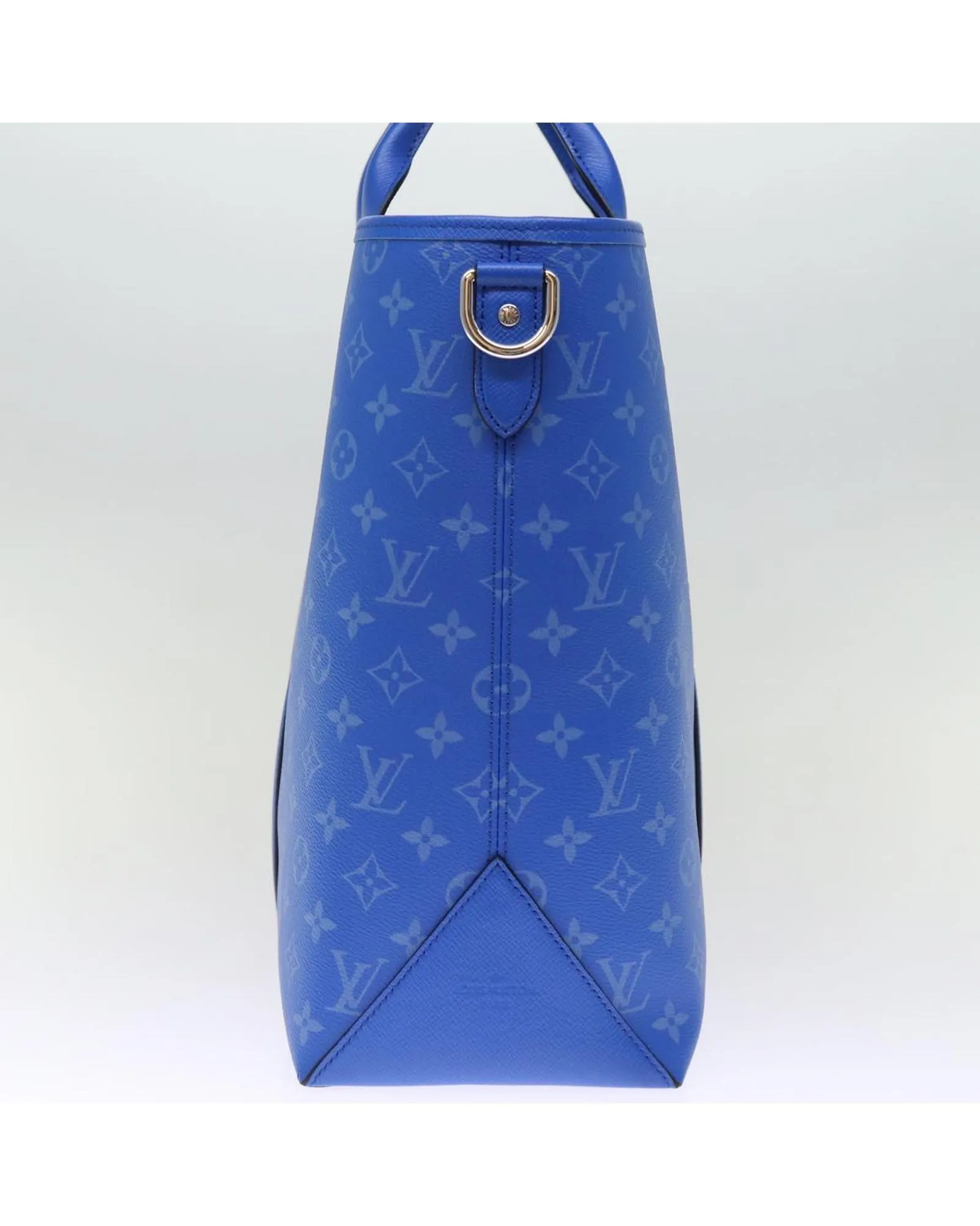 Blue Taiga Leather Tote Bag with Shoulder Strap - NM Tote Bag 2way