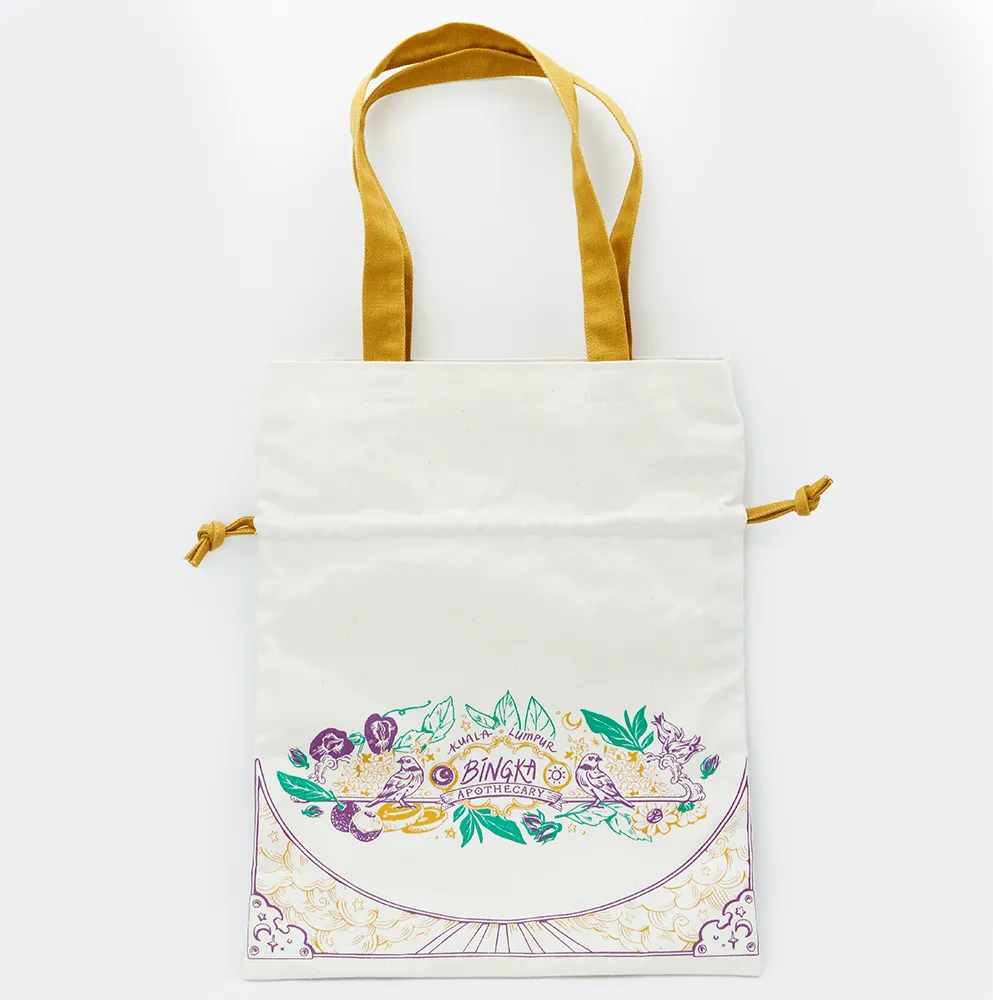 Botanical Apothecary Drawstring Tote Bag