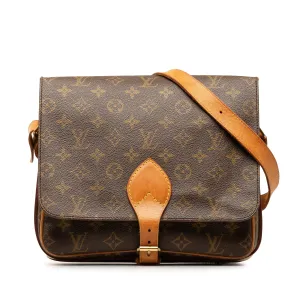 Large Brown Louis Vuitton Monogram Cartouchiere Crossbody Bag