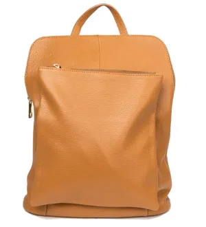 Camel Italian Leather Backpack