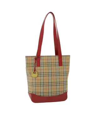 Canvas Leather Tote Bag with Charm Accessory