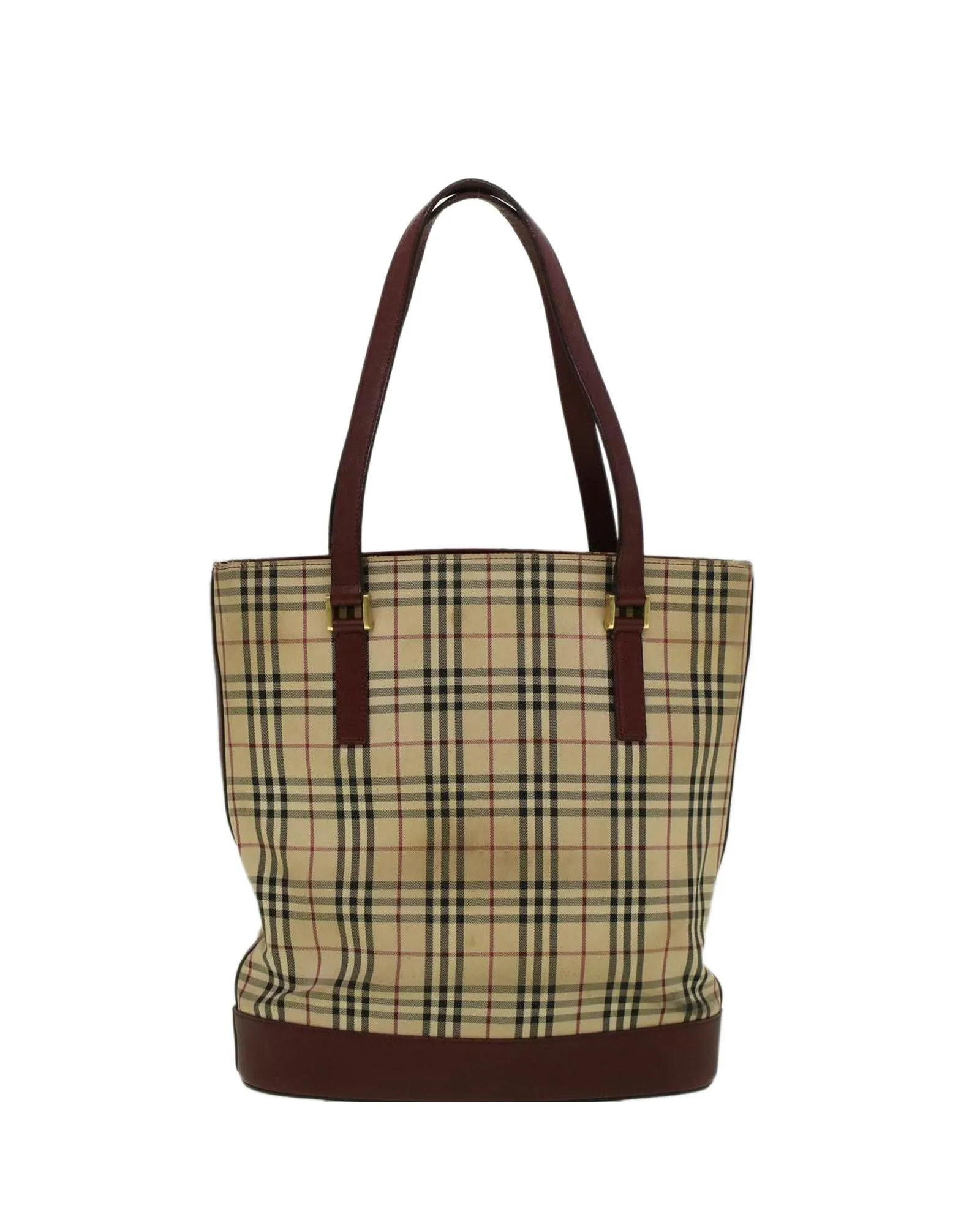 Stylish Canvas Tote Bag with Classic Checkered Pattern Design