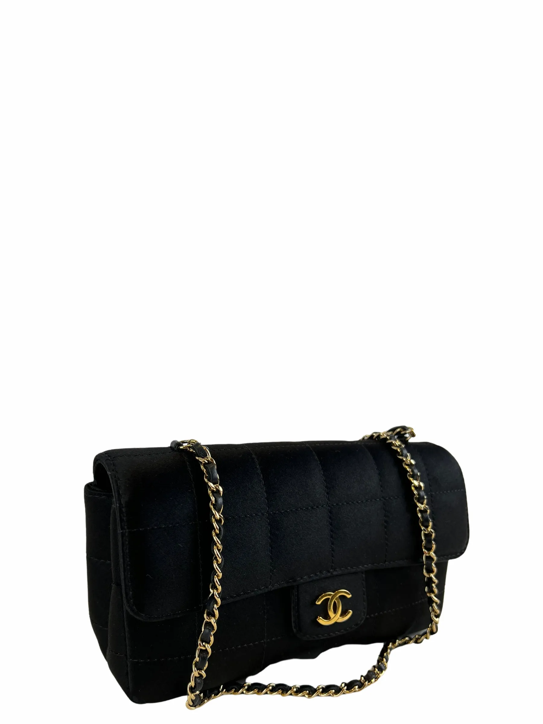 Chanel Black Satin Mini Flap Crossbody