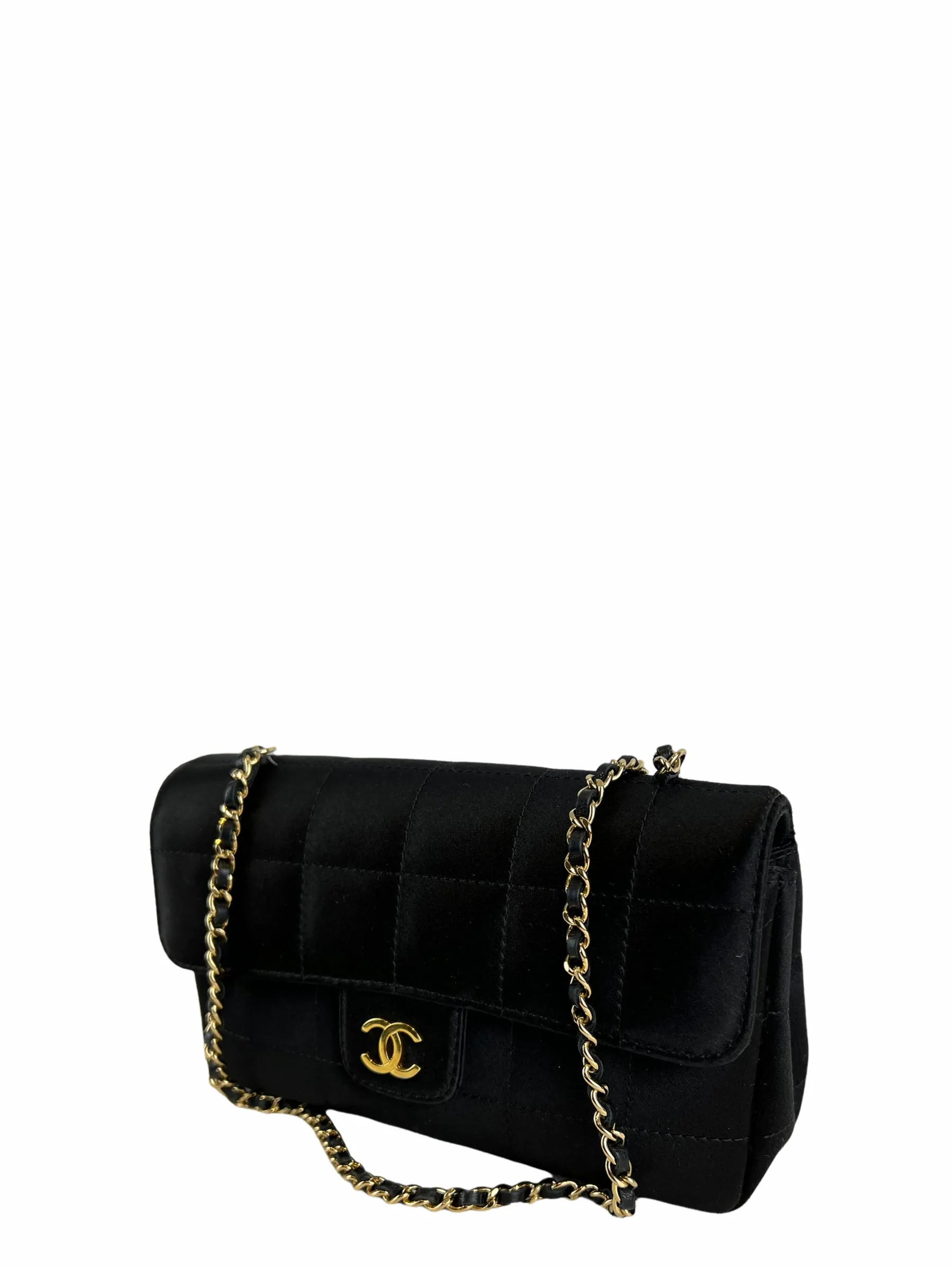 Chanel Black Satin Mini Flap Crossbody