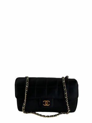 Chanel Black Satin Mini Flap Crossbody