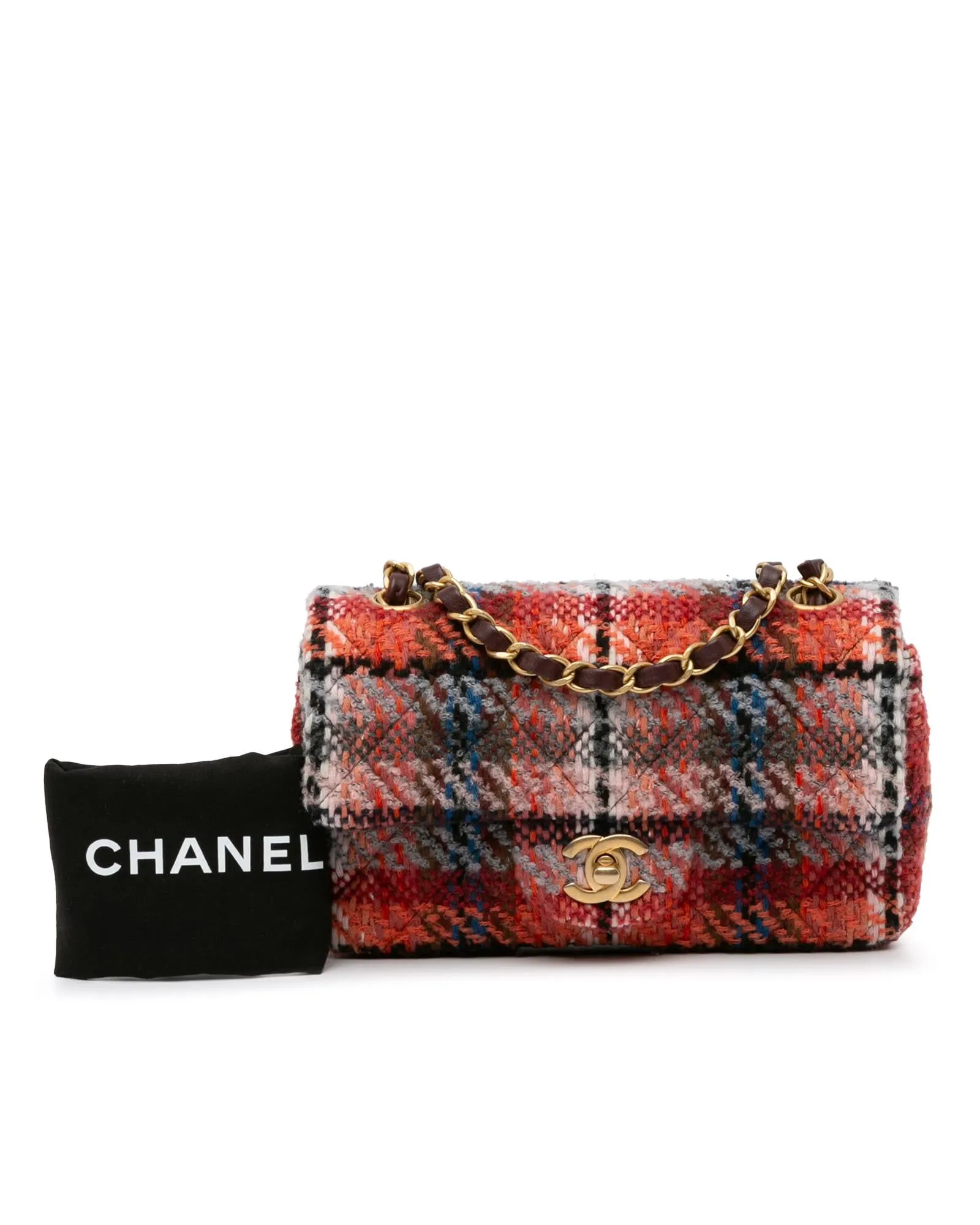 Chanel Classic Double Flap Mini Shoulder Bag in Multicolor Tweed