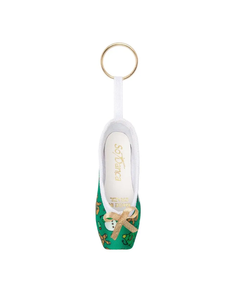 Christmas Mini Pointe Shoe Keychain