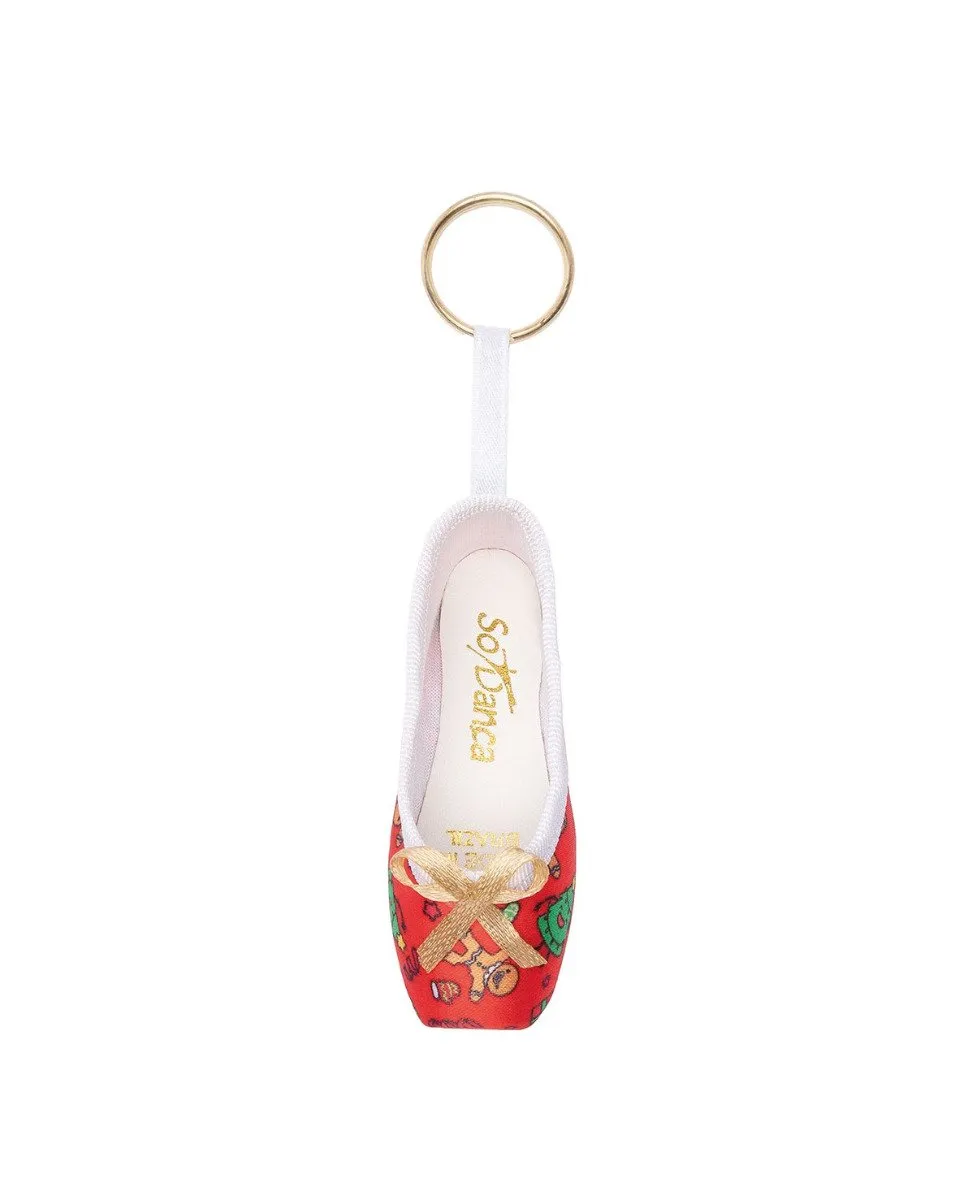 Christmas Mini Pointe Shoe Keychain