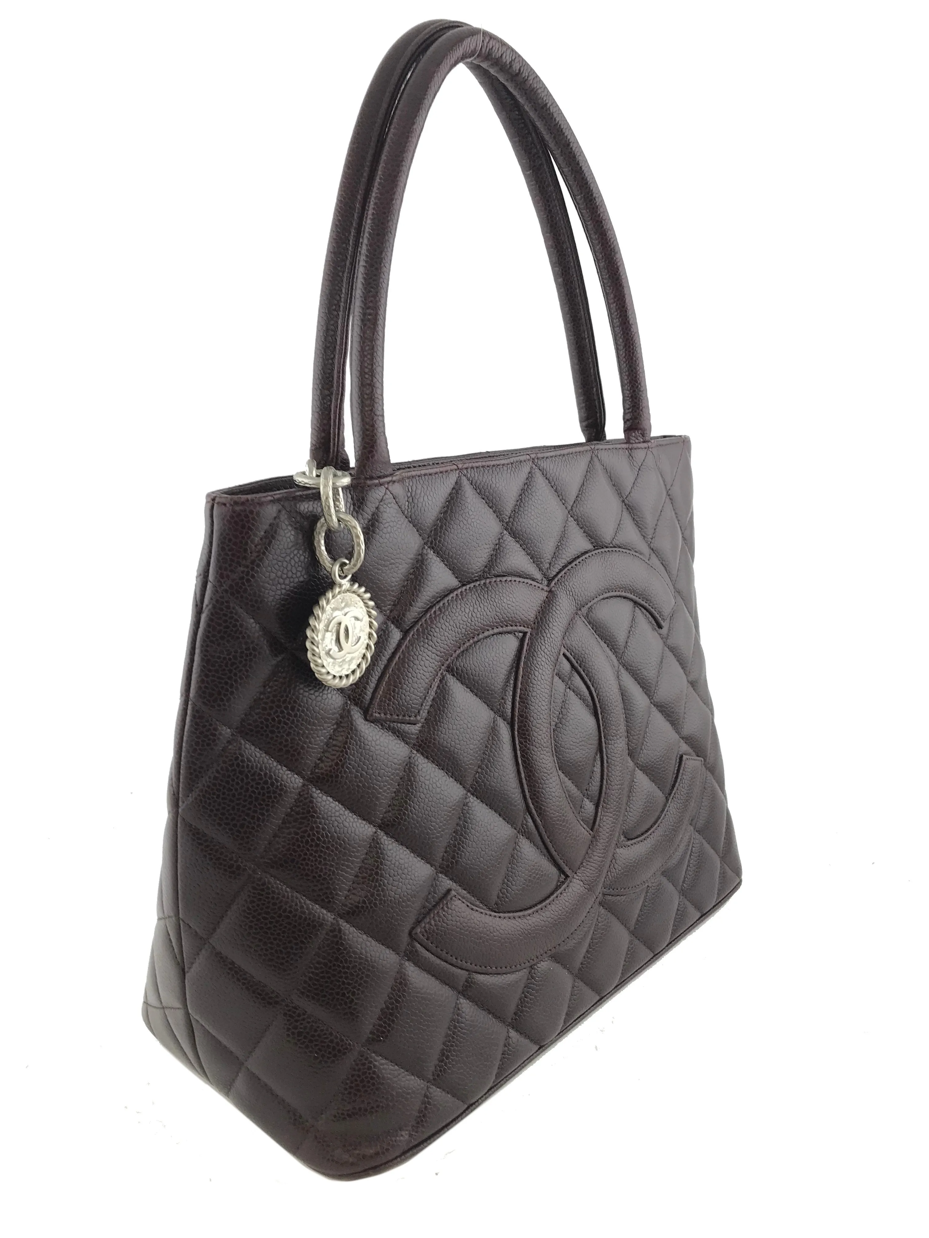 CL Quilted Caviar Medallion Tote Bag