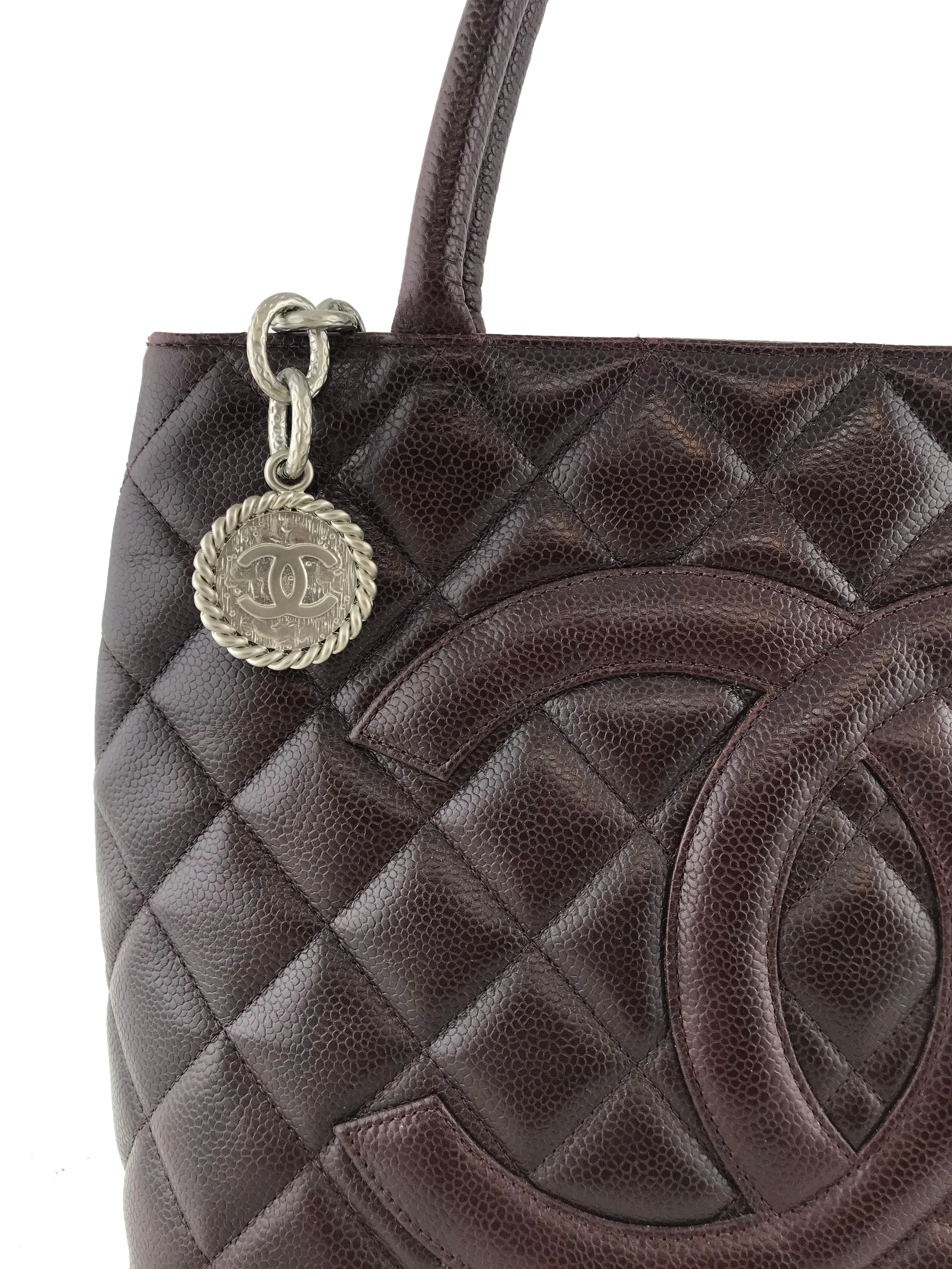 CL Quilted Caviar Medallion Tote Bag