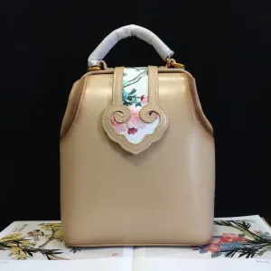 Classic hand su embroidery multi function cowhide bag shoulderbag handbag