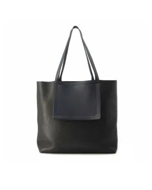 Clemence Leather Cabasellier Tote with Exterior Slip Pocket