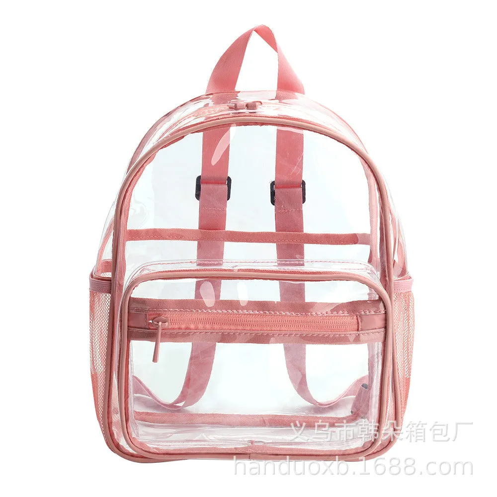 deanwangkt Cross-Border  Environmental Protection PVC Transparent Backpack Fashion Waterproof Student Schoolbag Transparent Bag Gel Bag