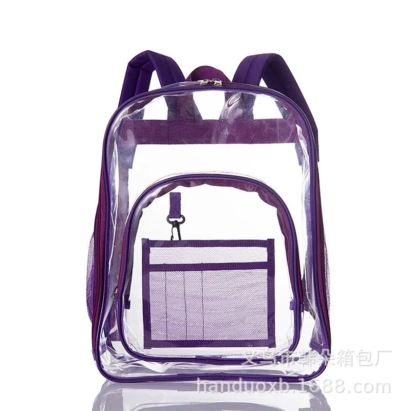 deanwangkt Cross-Border  Environmental Protection PVC Transparent Backpack Fashion Waterproof Student Schoolbag Transparent Bag Gel Bag