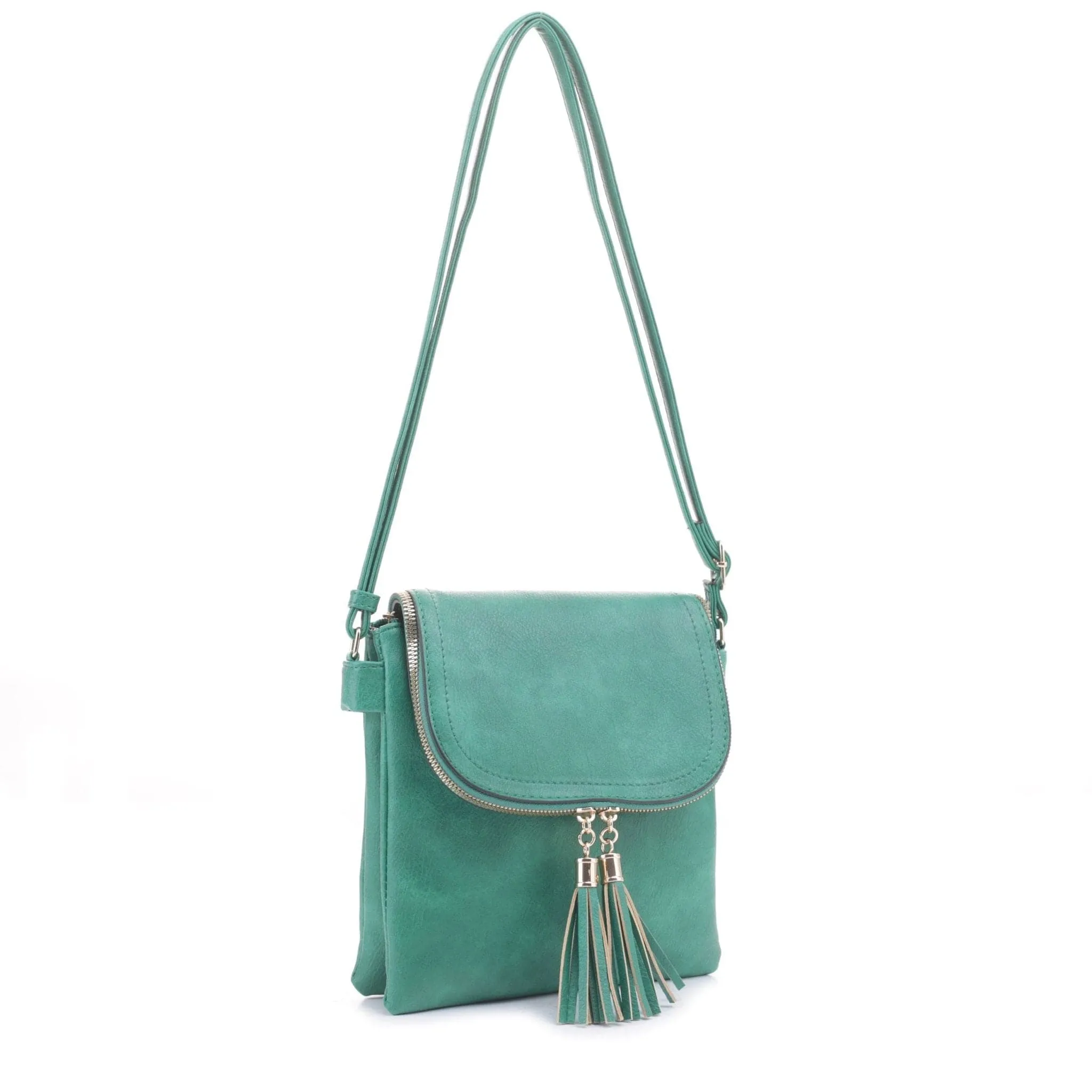 DJ96152 BJ6152 Monogrammable Flap-over Two Compartment Crossbody With Tassels