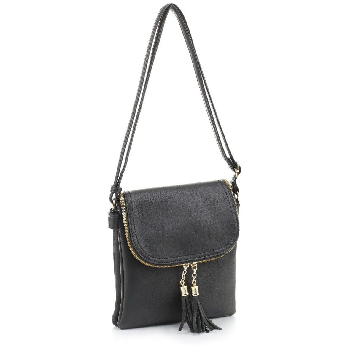 DJ96152 BJ6152 Monogrammable Flap-over Two Compartment Crossbody With Tassels