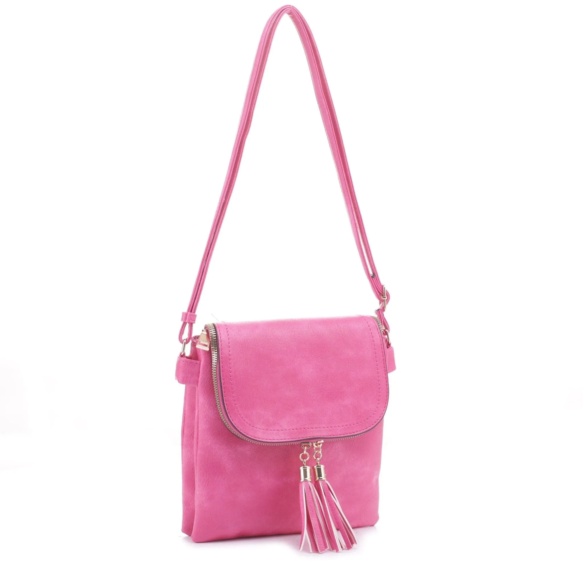 DJ96152 BJ6152 Monogrammable Flap-over Two Compartment Crossbody With Tassels