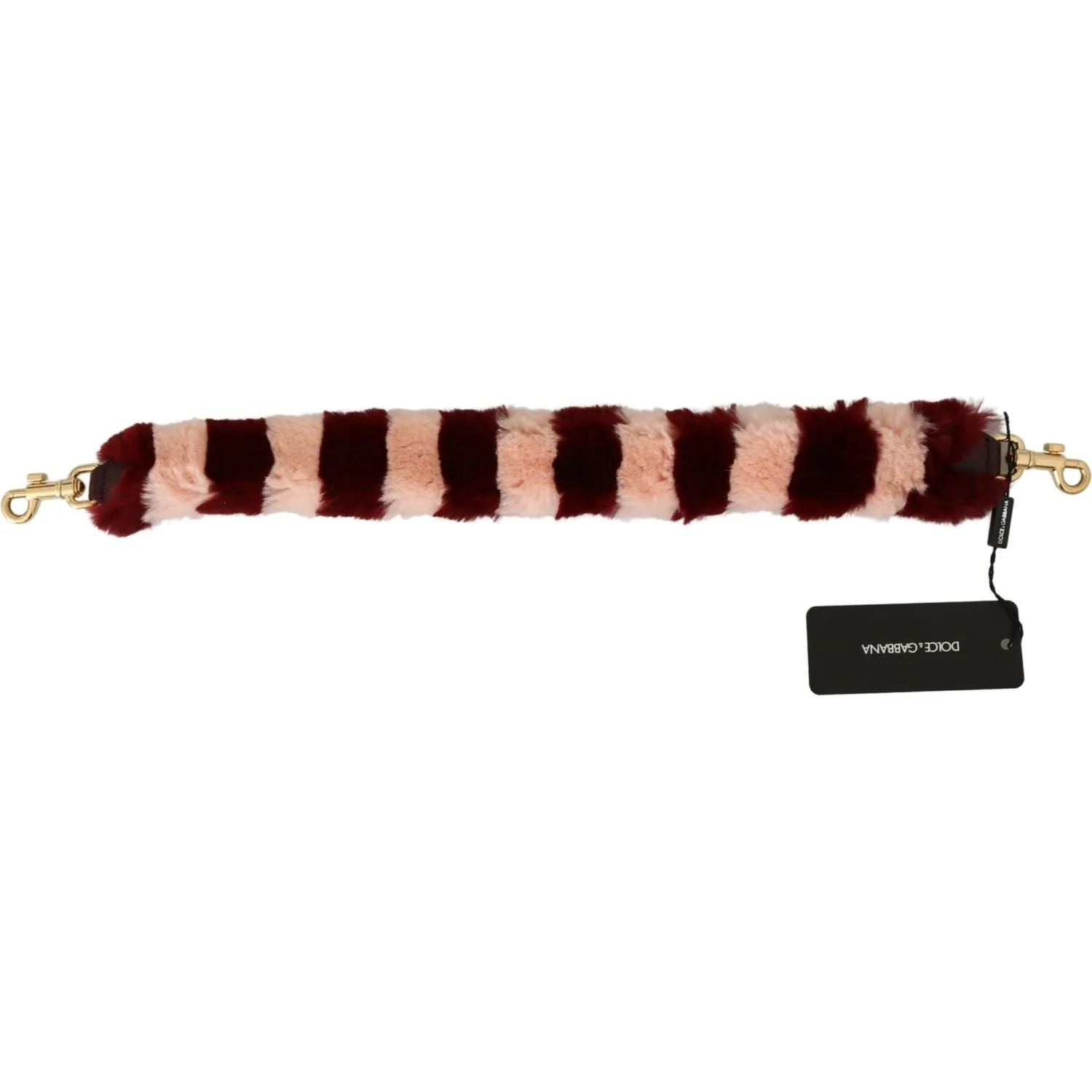 Dolce & Gabbana Bordeaux Pink Fur Shoulder Strap Luxury Accessory