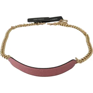 Dolce & Gabbana Elegant Pink Gold Leather Shoulder Strap