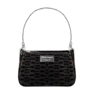 Emporio Armani Monogram Velvet Double Crossbody Bag