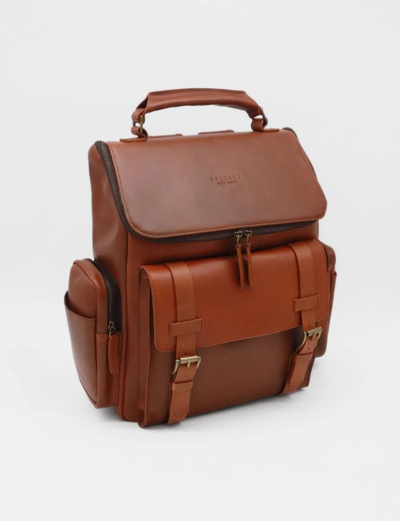 Generosity large backpack in tan cognac brown leather bags