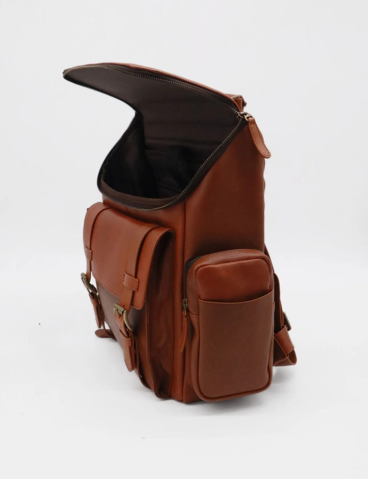 Generosity large backpack in tan cognac brown leather bags