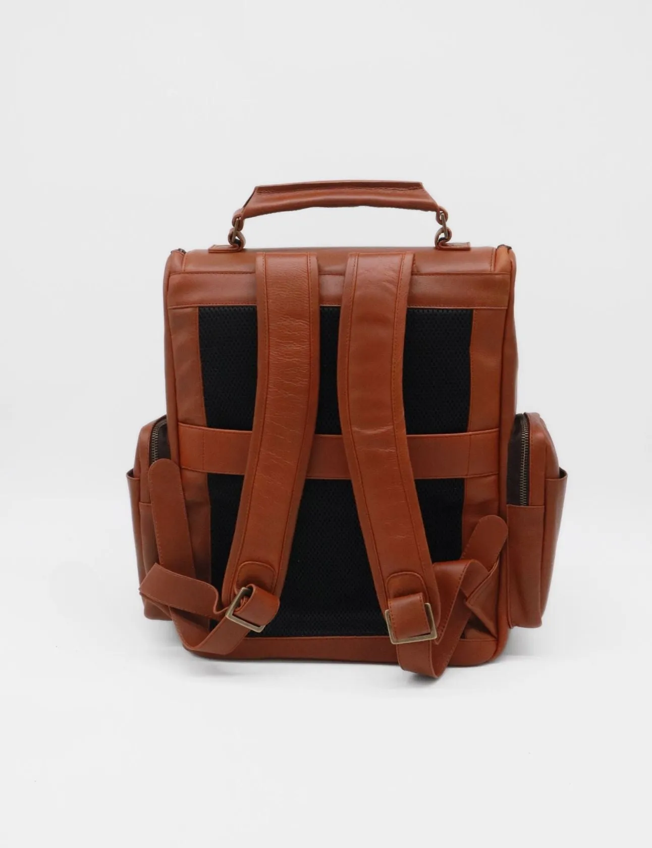 Generosity large backpack in tan cognac brown leather bags