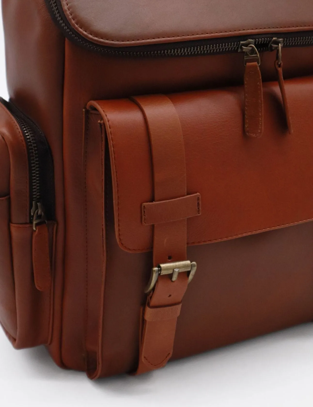 Generosity large backpack in tan cognac brown leather bags