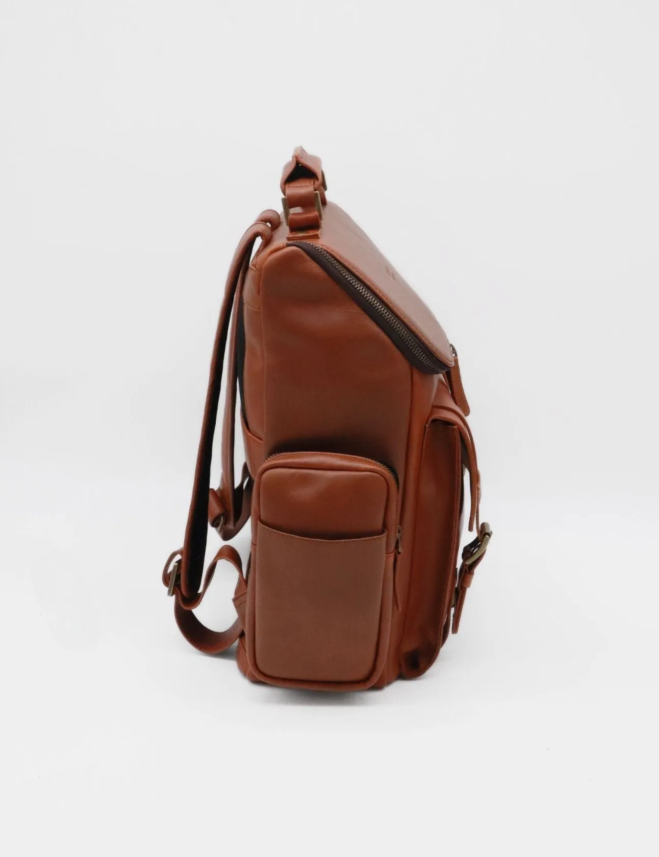 Generosity large backpack in tan cognac brown leather bags