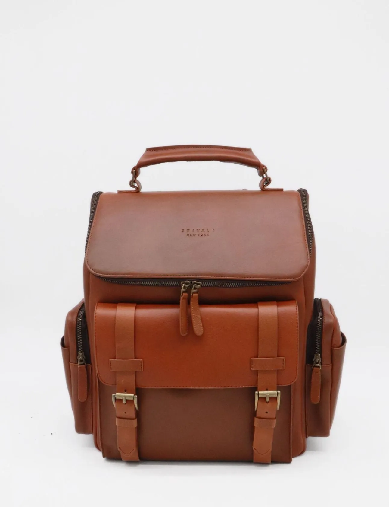 Generosity large backpack in tan cognac brown leather bags