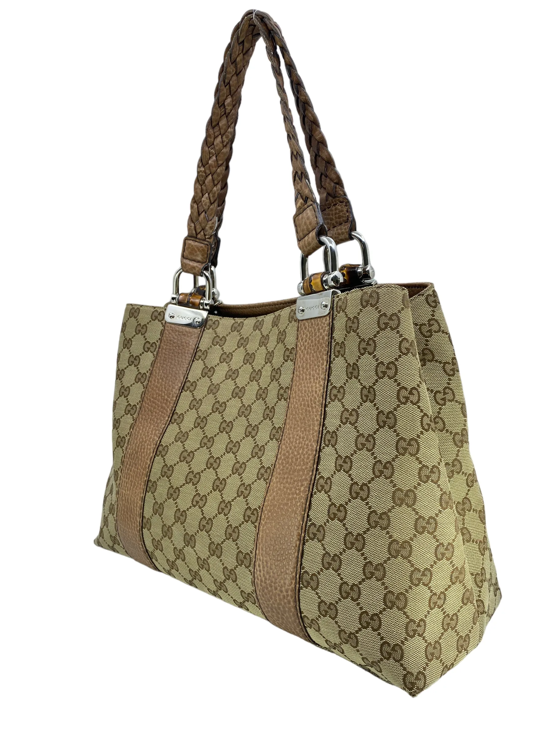 Gucci Bamboo Bar GG Canvas Tote