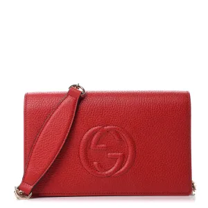 Gucci Soho Wallet on Chain Red Calf Leather Leather Crossbody Bag