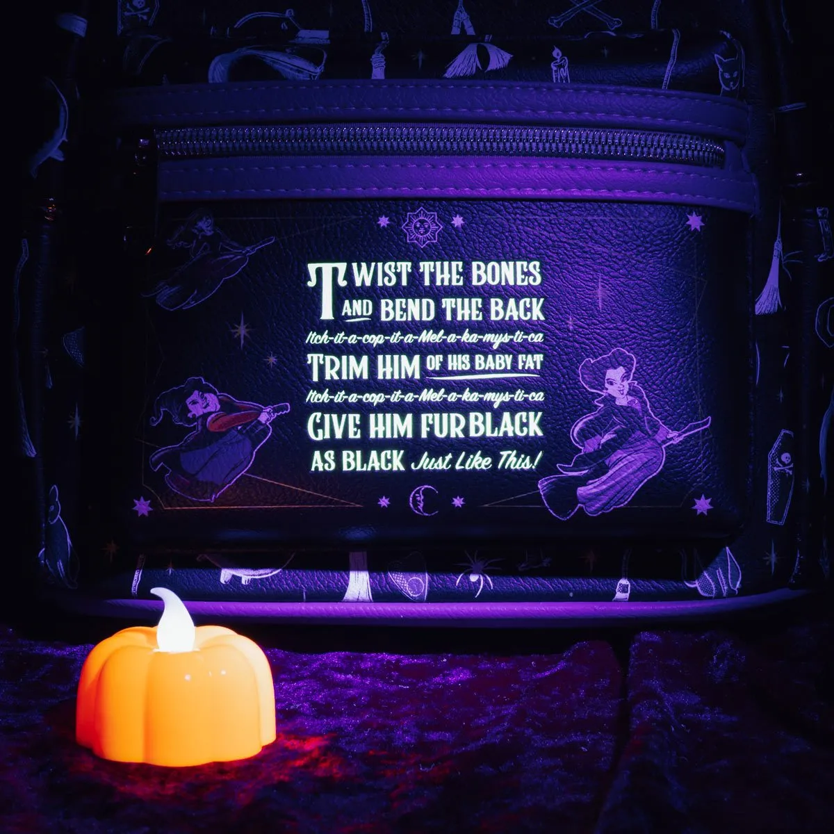 Hocus Pocus Glow-in-the-Dark Spell Mini-Backpack - Entertainment Earth Exclusive