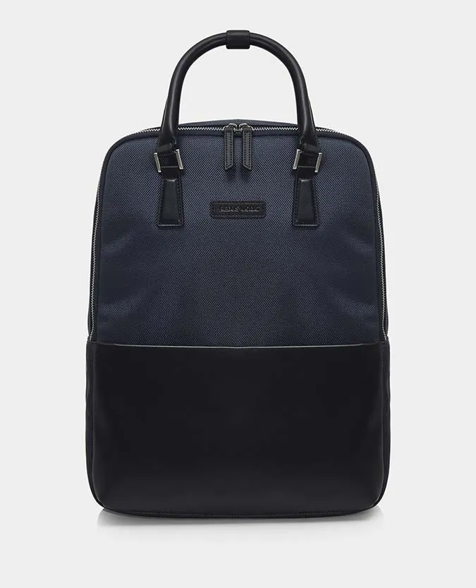 Leather-Trimmed Backpack