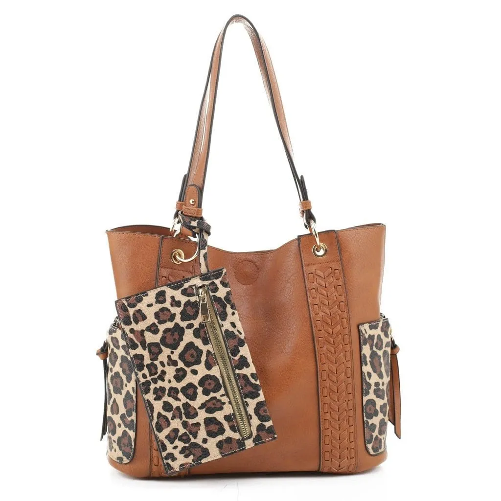 LF6414LT Cheetah Print 3-in-1 Shoulder Bag/Crossbody/Wallet